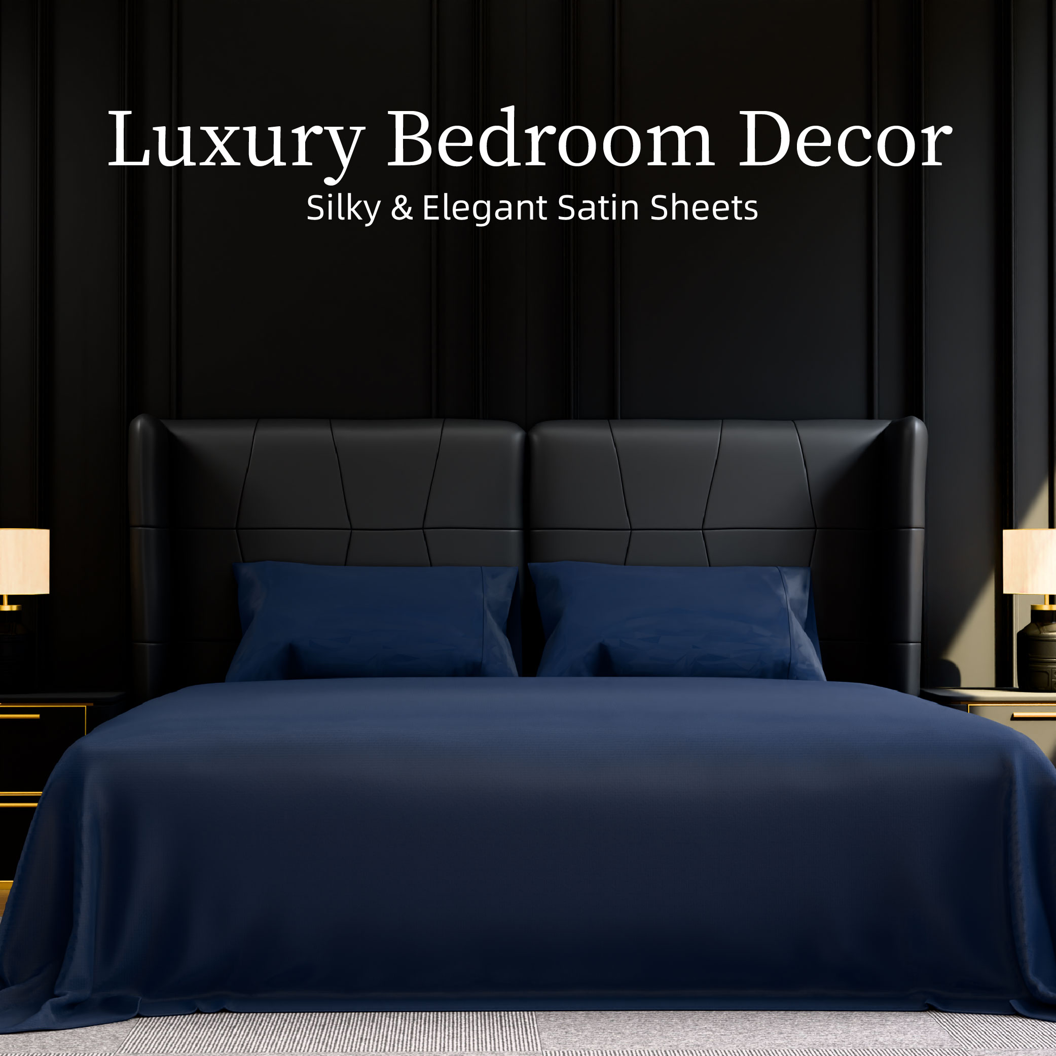 Bedding Full Bed Sheets Set - 4 Piece Bedding - Brushed Microfiber - Shrinkage And Fade Resistant - Easy Care (Full, Navy Blue)_voghion.com